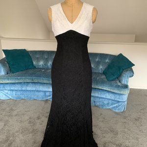 Cachet Black & White Evening Gown